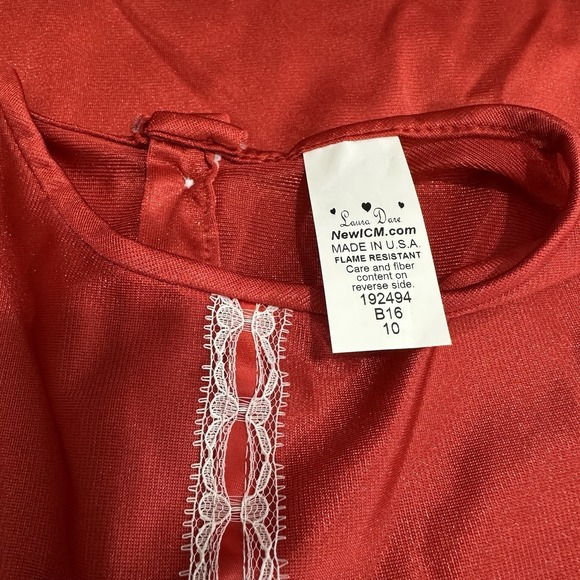 NWT Laura Dare Girl's 10 Red Christmas Valentine's Long Nightgown 2 PC Set USA - Picture 8 of 13